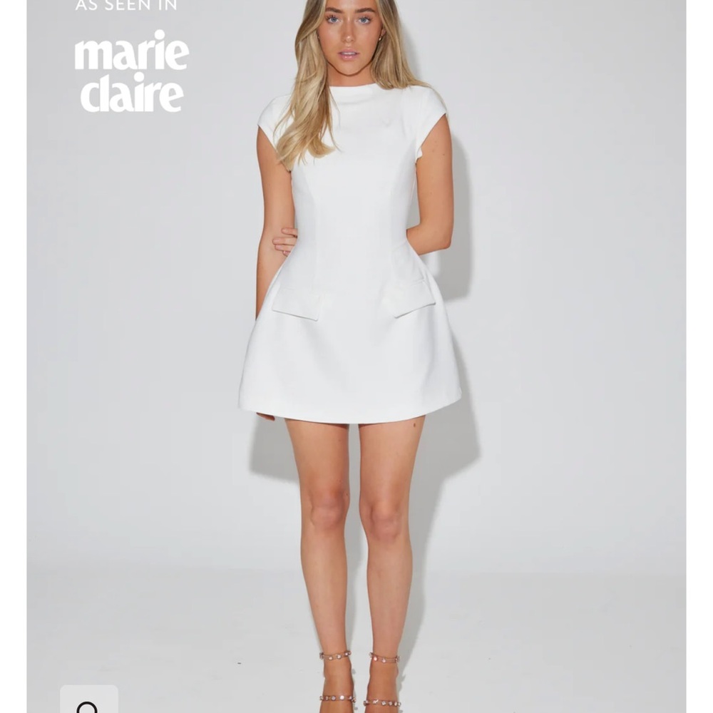 Oddmuse Cap Sleeve Mini dress- White